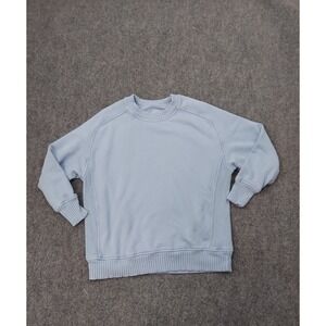 AERIE Sweatshirt Womens XS Baby Blue Oversized Crew Neck Relaxed Athleisure